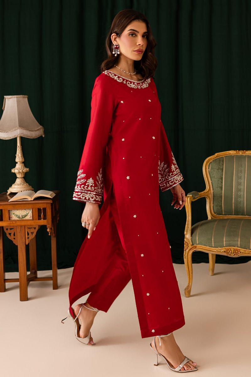 Allure by Ih - JEHAN - 3 Piece - Maroon - Katan Silk