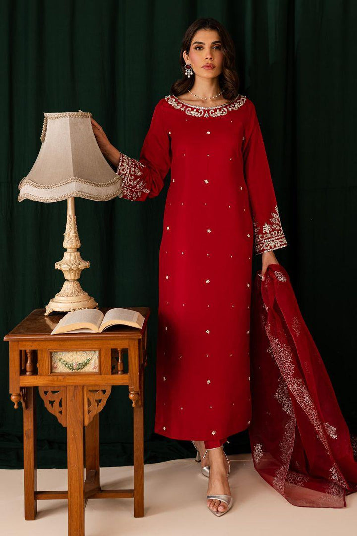 Allure by Ih - JEHAN - 3 Piece - Maroon - Katan Silk