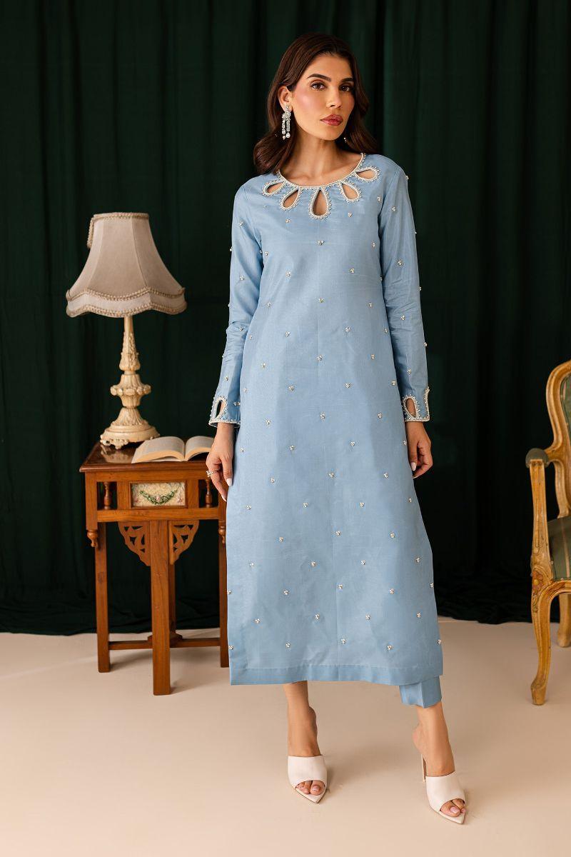 Allure by Ih - NURAY - 3 Piece - Sky Blue - Katan Silk