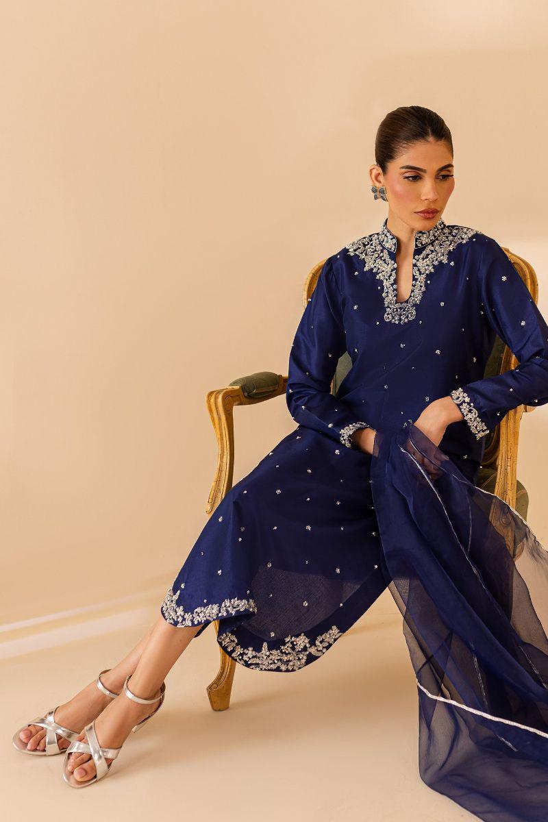 Allure by Ih - ELIZA -3 Piece - Midnight Blue - Raw Silk