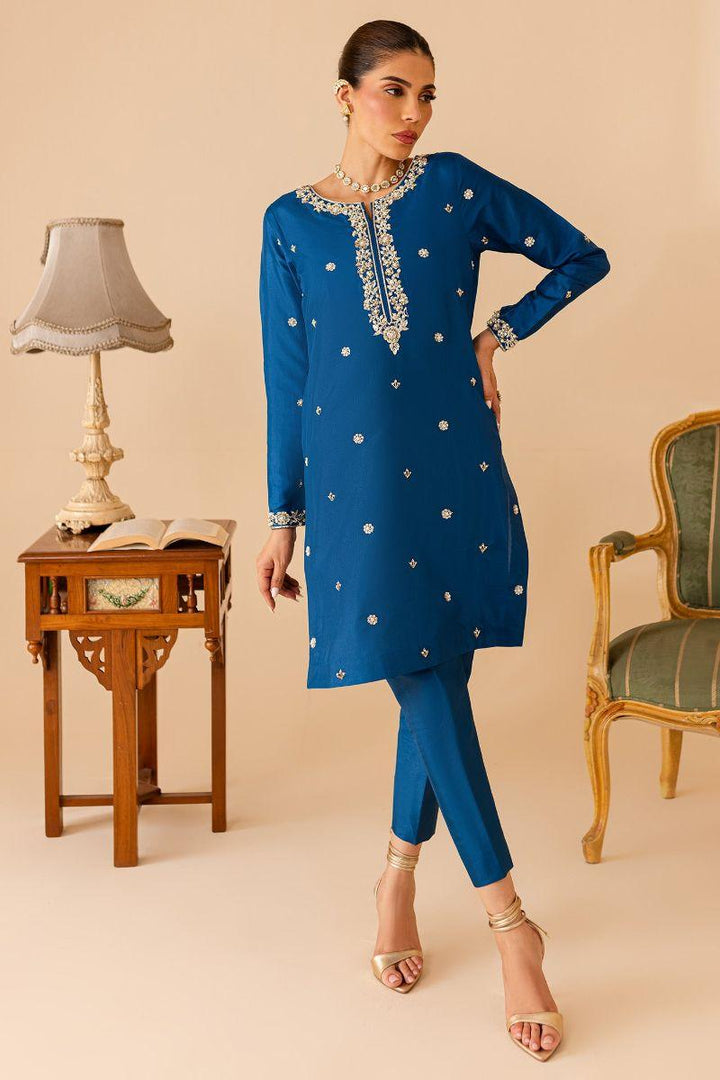 Allure by Ih - FALAK - 3 Piece - Teal - Katan Silk