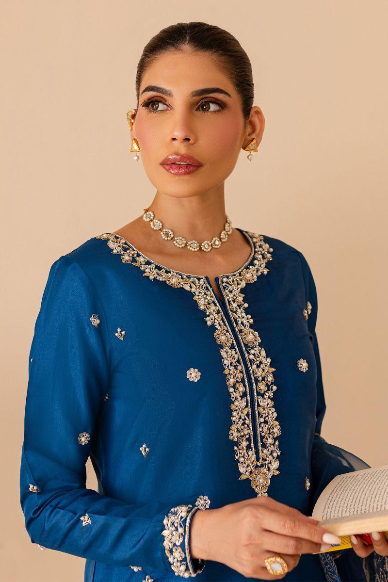 Allure by Ih - FALAK - 3 Piece - Teal - Katan Silk