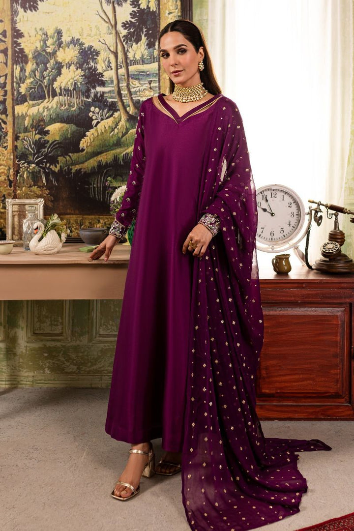 Allure by IH - ANYA - Aubergine - Medium Raw Silk & Chiffon - 3 Piece