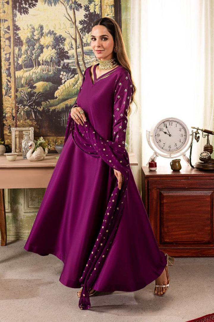 Allure by IH - ANYA - Aubergine - Medium Raw Silk & Chiffon - 3 Piece