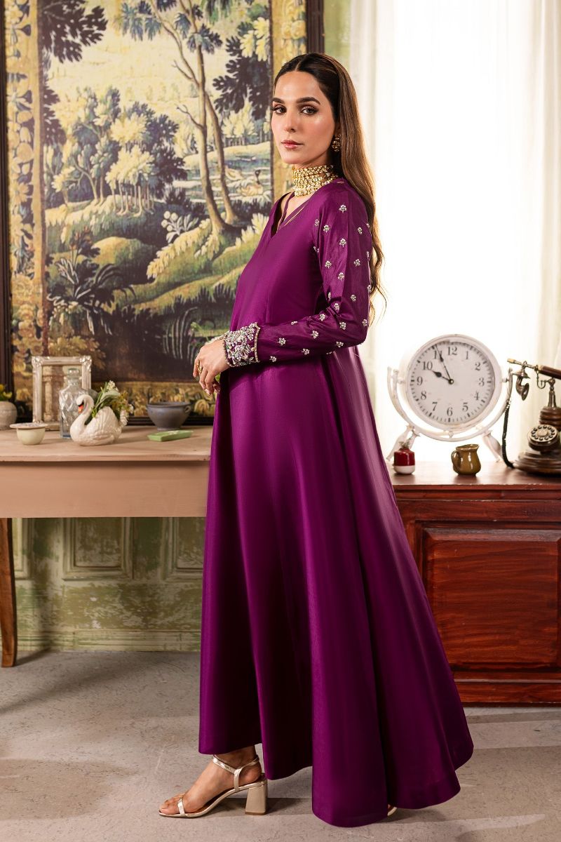 Allure by IH - ANYA - Aubergine - Medium Raw Silk & Chiffon - 3 Piece