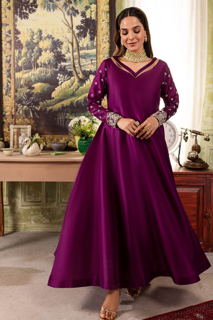 Allure by IH - ANYA - Aubergine - Medium Raw Silk & Chiffon - 3 Piece