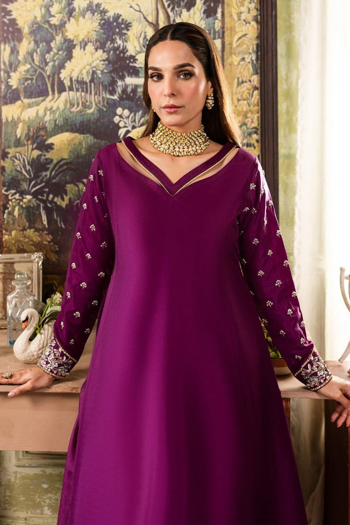 Allure by IH - ANYA - Aubergine - Medium Raw Silk & Chiffon - 3 Piece