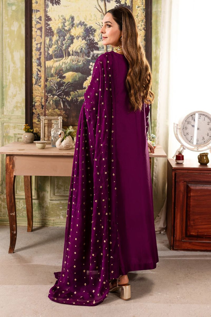 Allure by IH - ANYA - Aubergine - Medium Raw Silk & Chiffon - 3 Piece