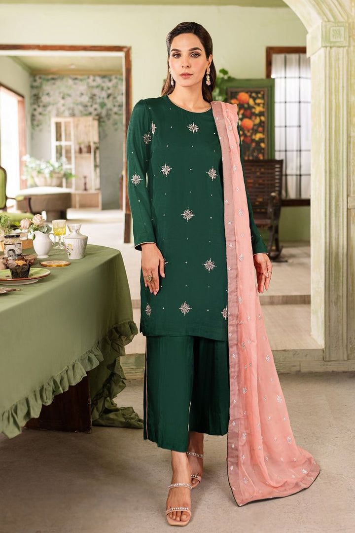 Allure by IH - ESMA - Emerald - Medium Raw Silk &  Chiffon - 3 Piece