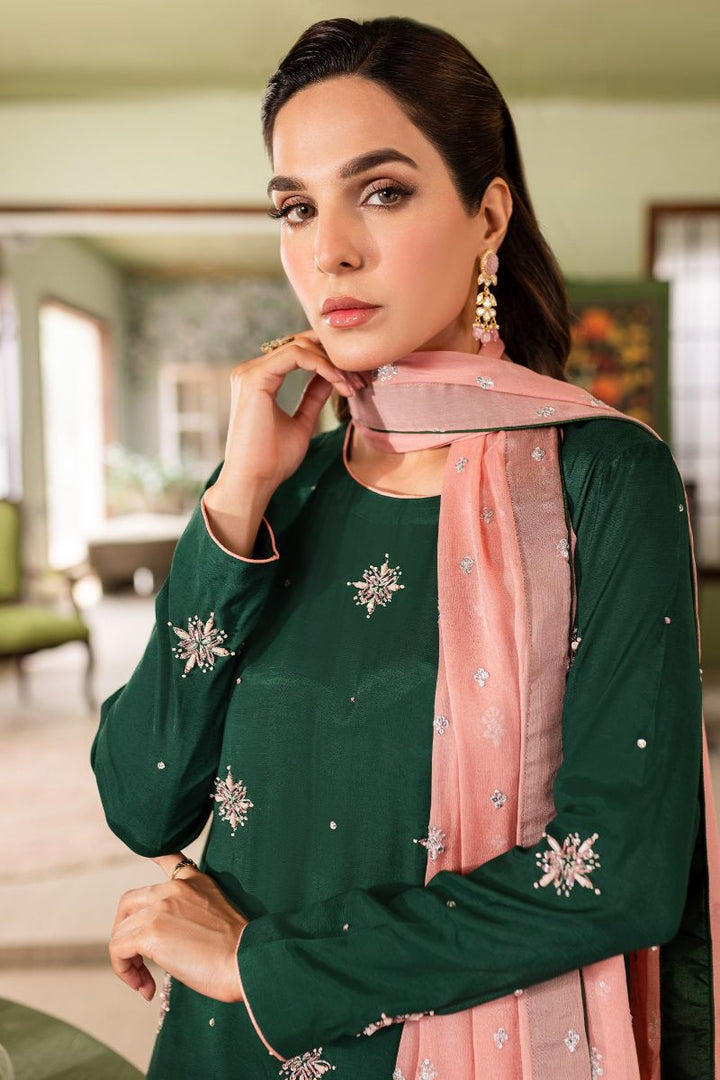 Allure by IH - ESMA - Emerald - Medium Raw Silk &  Chiffon - 3 Piece