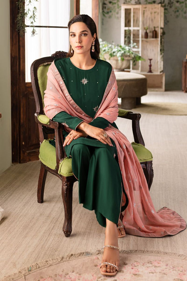 Allure by IH - ESMA - Emerald - Medium Raw Silk &  Chiffon - 3 Piece