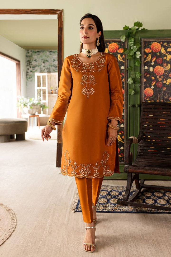 Allure by IH - MONA - Orange - Medium Raw Silk & Chiffon - 3 Piece