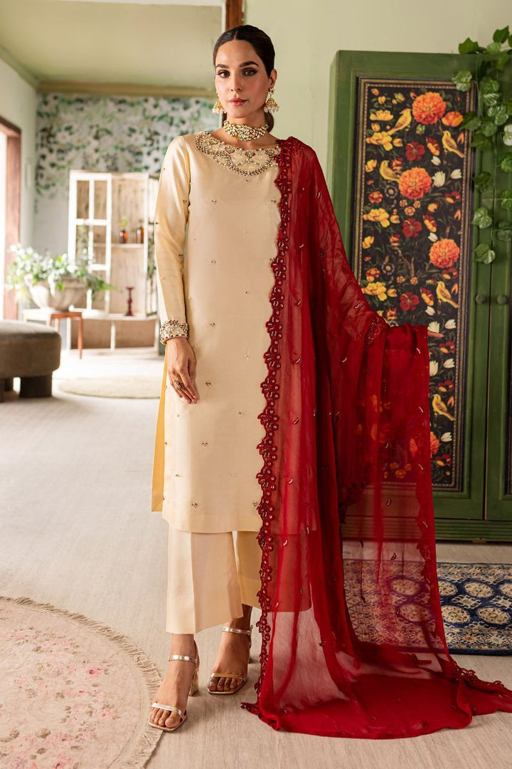 Allure by IH - RYMA - Ivory - Katan Silk & Chiffon - 3 Piece