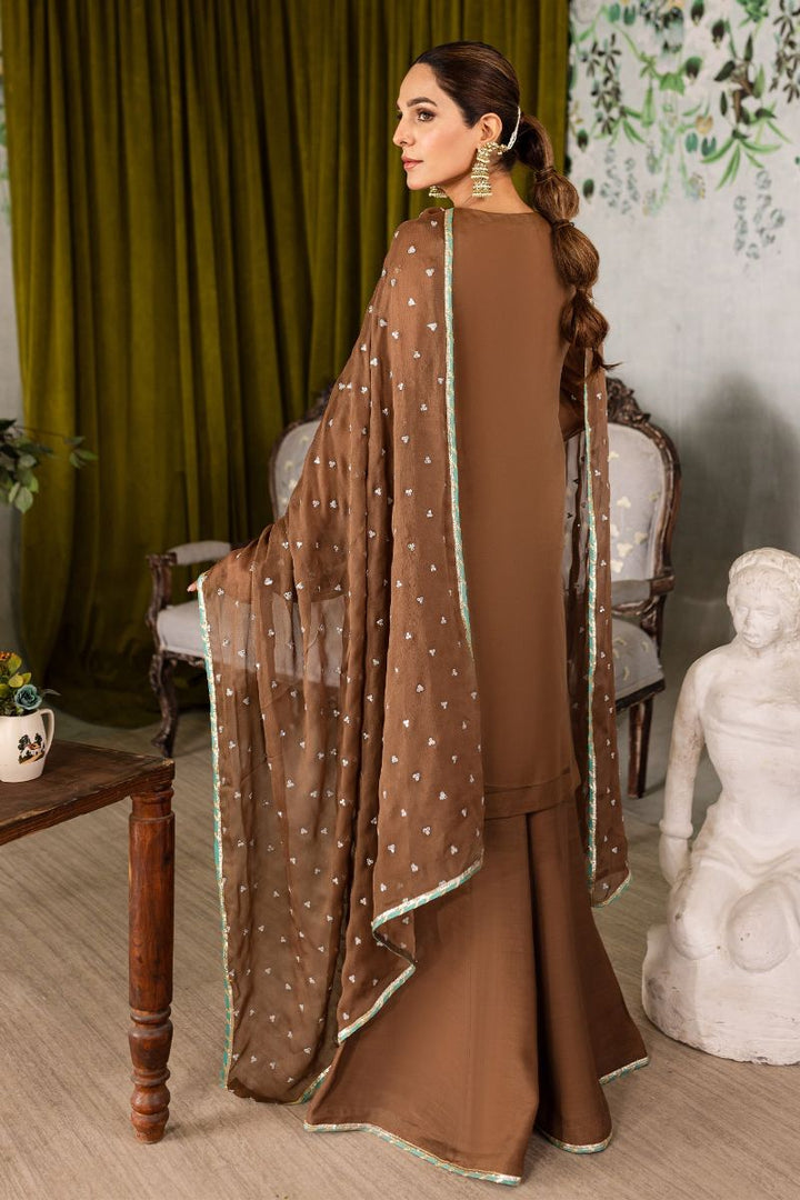 Allure by IH - SAMAH - Brown - Organza, Katan Silk & Chiffon - 3 Piece