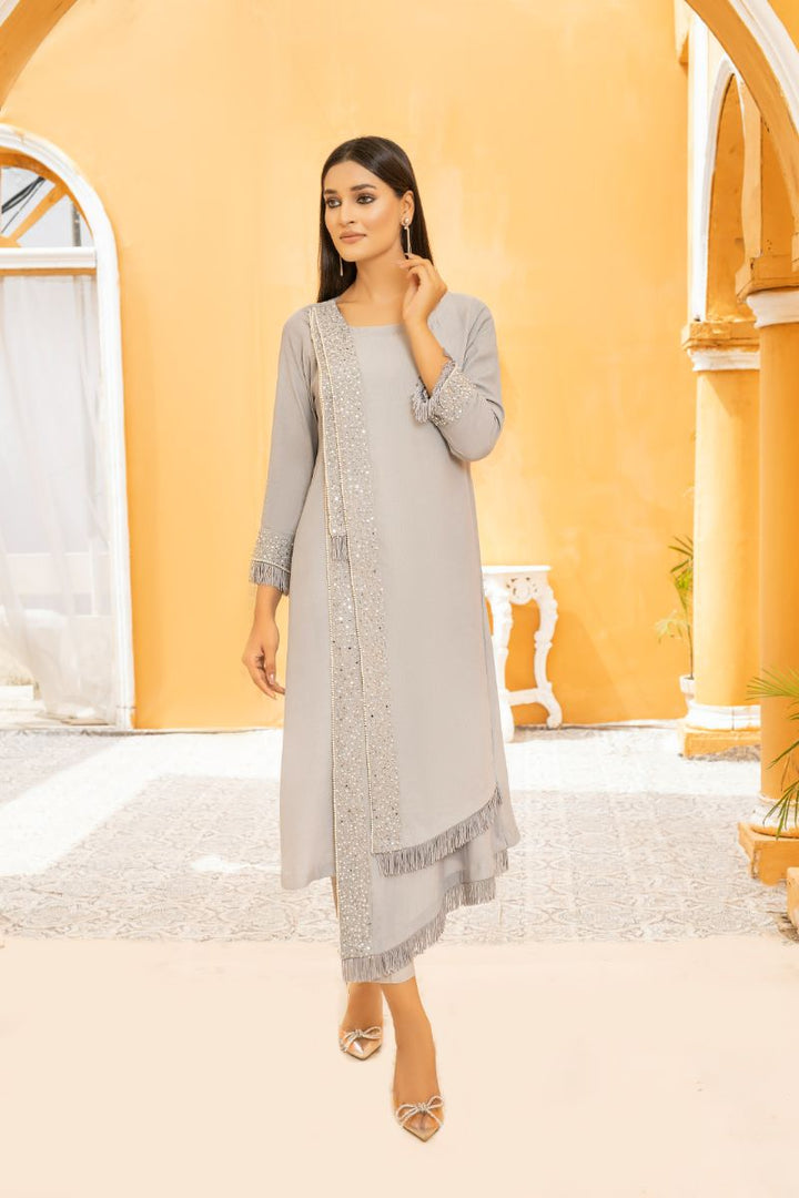 Anayra Amal - Inara - Silver Grey - Grip Georgette - 2 Piece