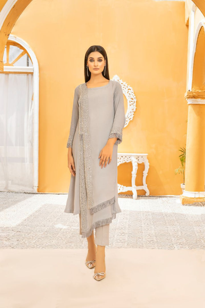 Anayra Amal - Inara - Silver Grey - Grip Georgette - 2 Piece