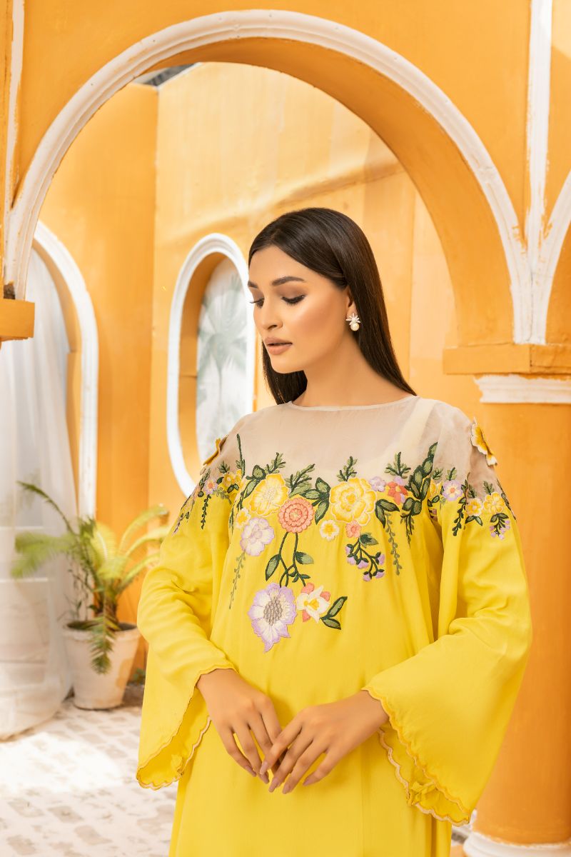 Anayra Amal - Gauhar - Sunshine Yellow - Grip Georgette - 2 Piece