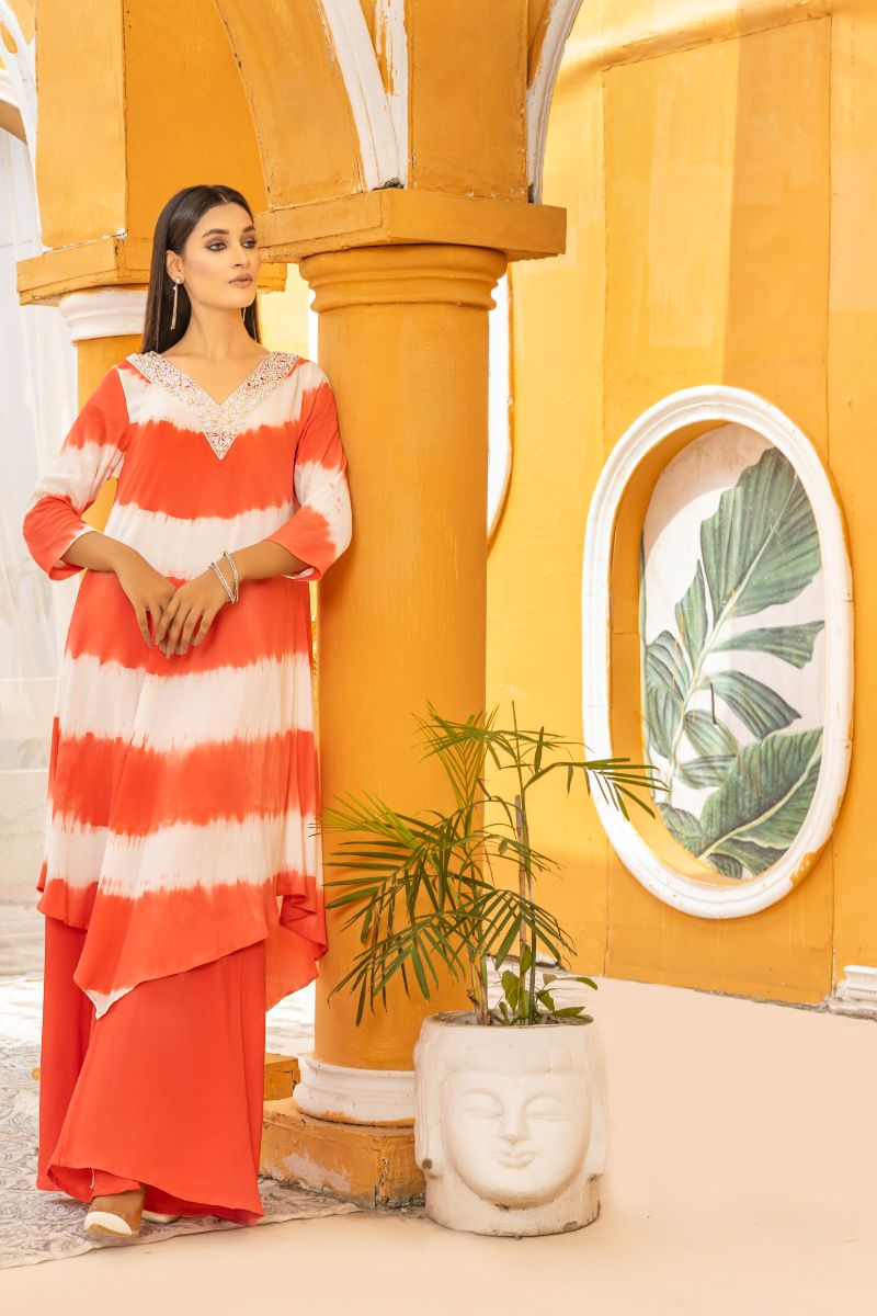 Anayra Amal - Kayseria - Watermelon Red - Grip Georgette - 2 Piece