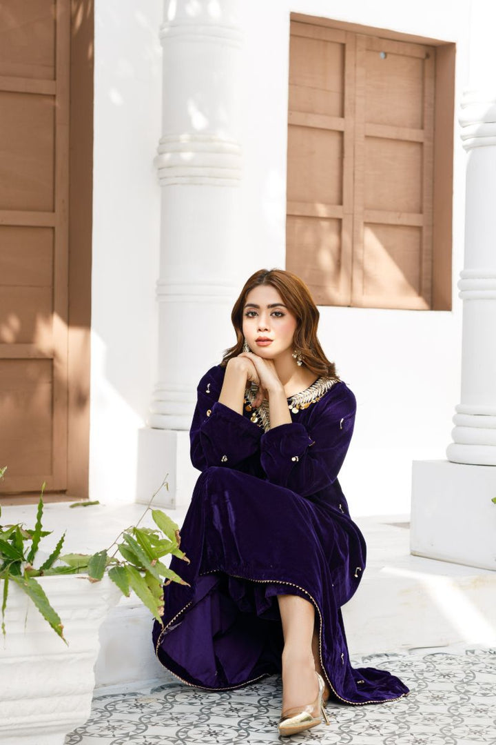 Anayra Amal - Arsh - Purple - Velvet - 2 Piece