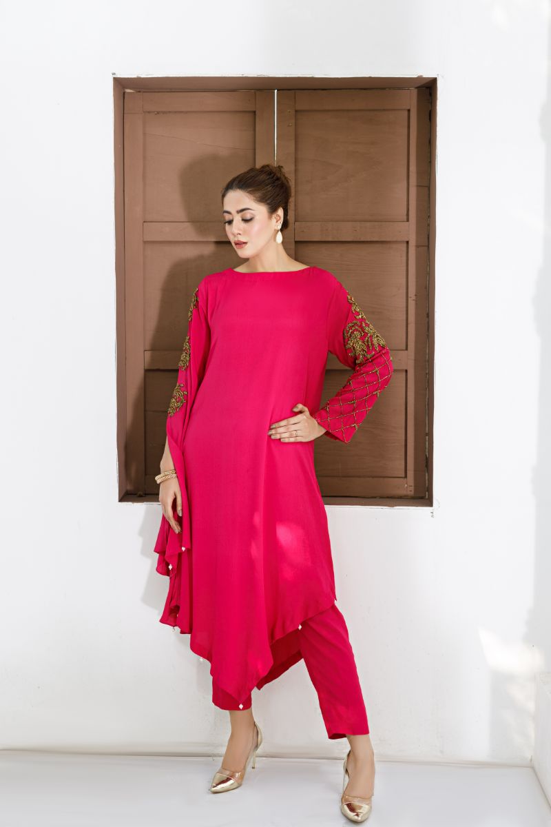 Anayra Amal - Sehr - Hot Pink - Grip Georgette - 2 Piece