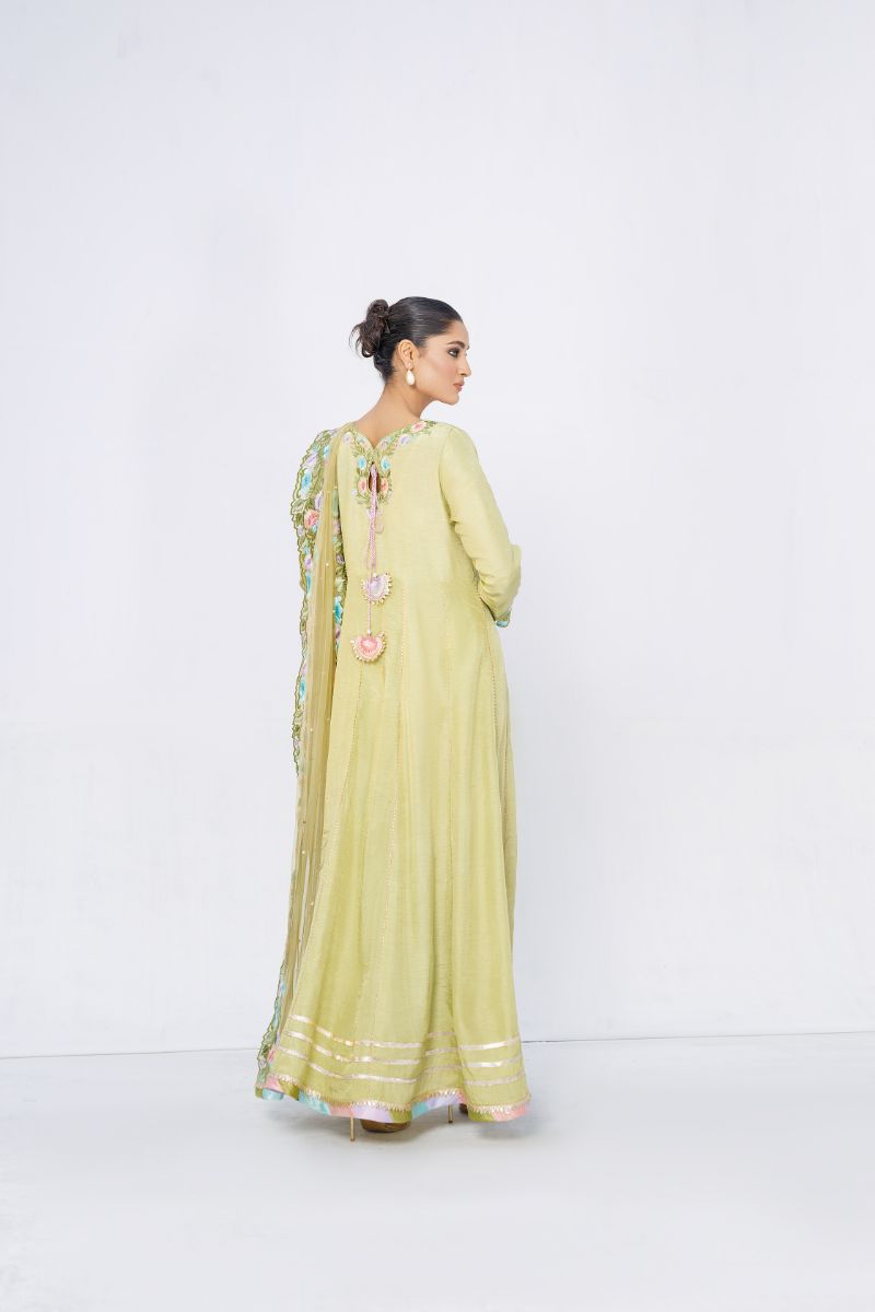 Anayra Amal - Vasl - Pistachio Green - Korean Silk - 3 Piece