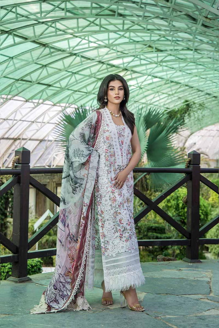 Malook - Kashish - White - LAwn - 3 Piece - Unstitch