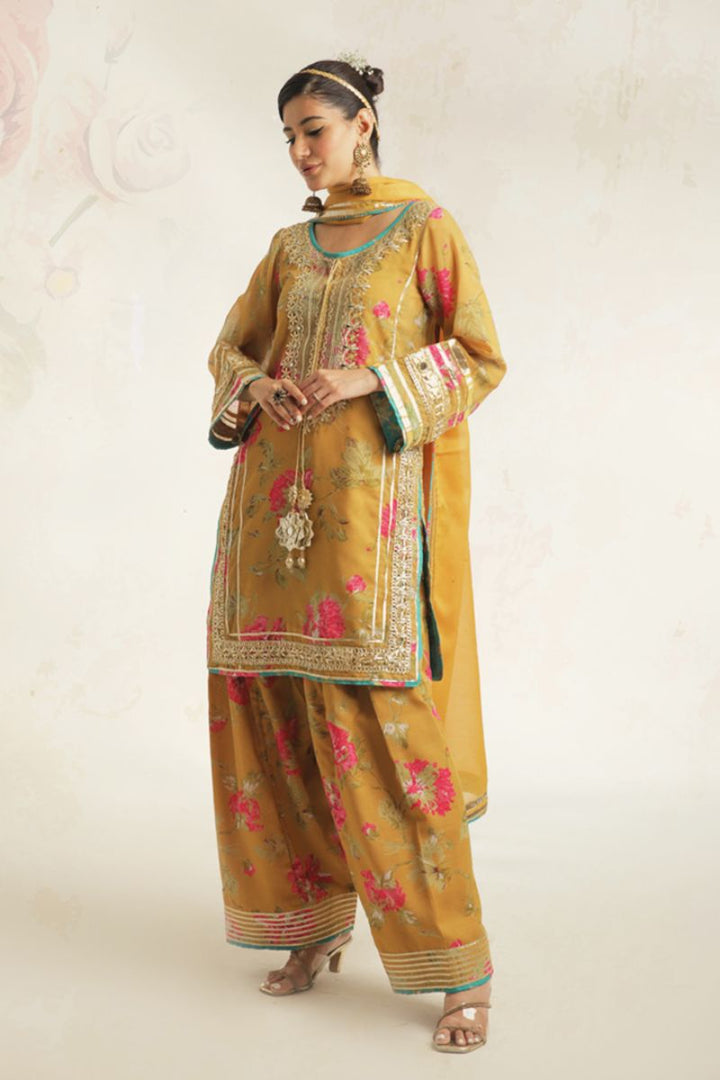 Gulenoor - Sarsoon - Mustard - Acrylic Lawn - 3 Piece