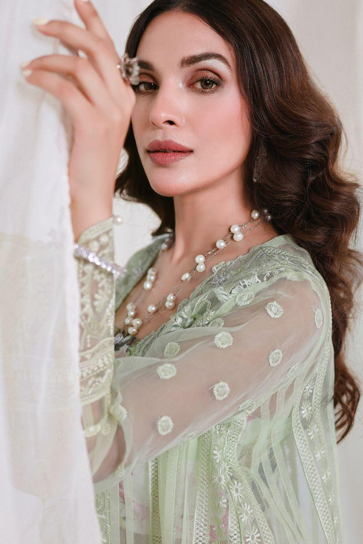 Reema Ahsan - NURAY - Organza  - Lime green  - 4 Piece