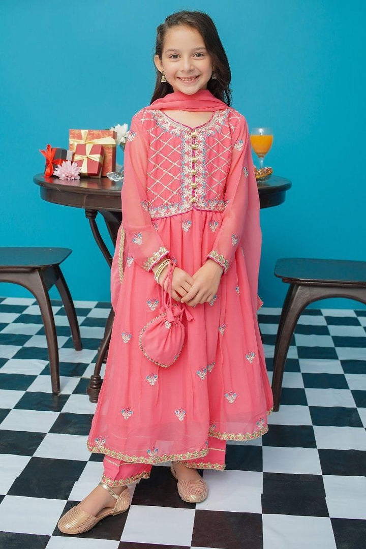 Modest - Shireen - Pink - Chiffon - Girls 3 Piece Suit