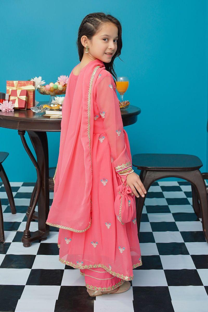 Modest - Shireen - Pink - Chiffon - Girls 3 Piece Suit