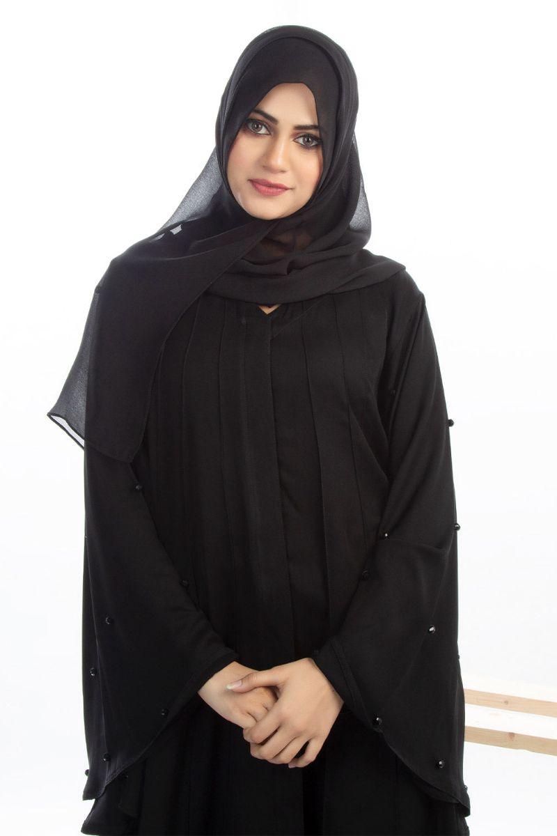 Abaya.pk - Nureh Abaya & Hijab - Chiffon & Nada Fabric