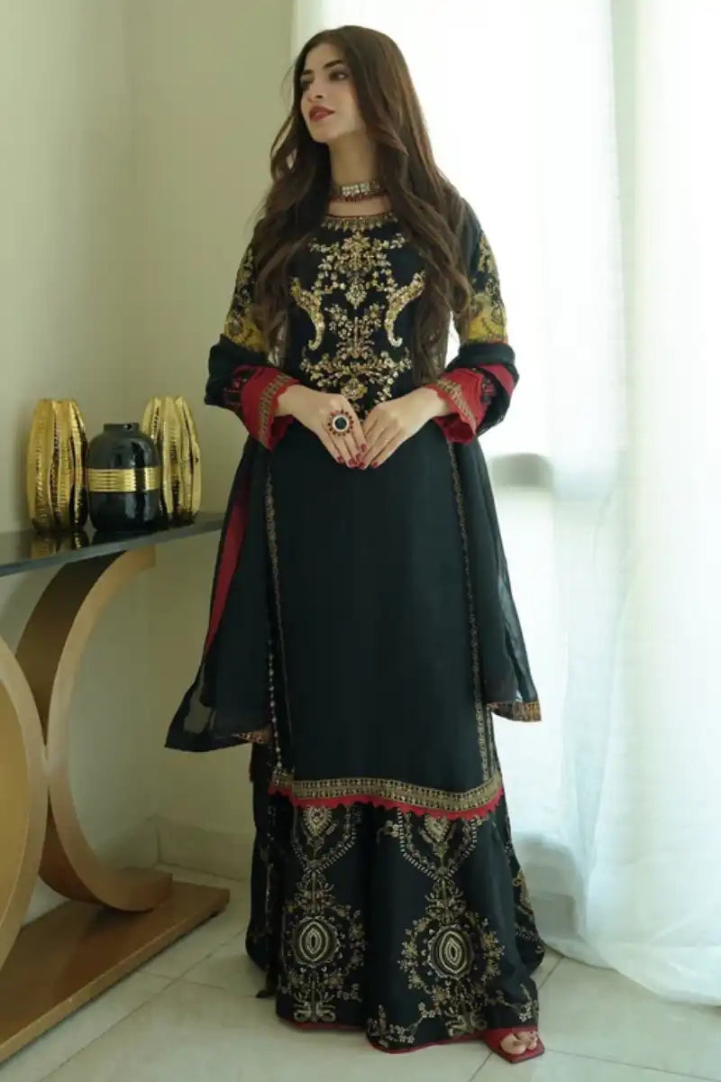 Sarajahan - Black Diamond - Chiffon - 3 Piece