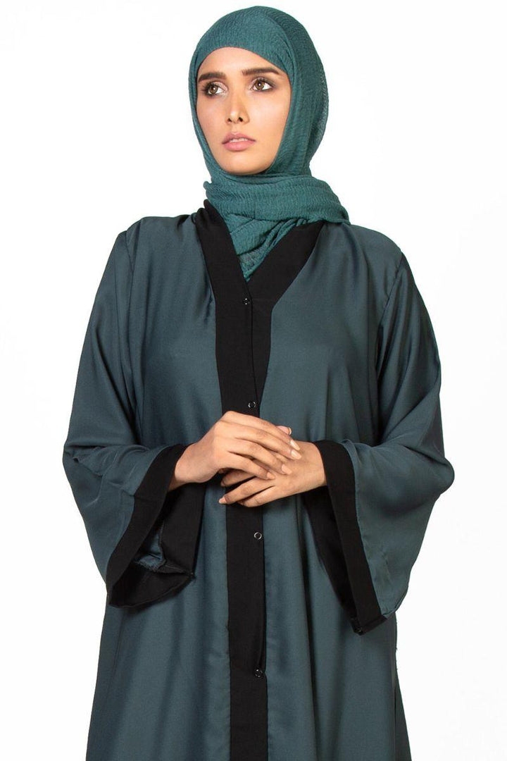 Abaya.pk - Pristine Green Abaya - Nada Farbic