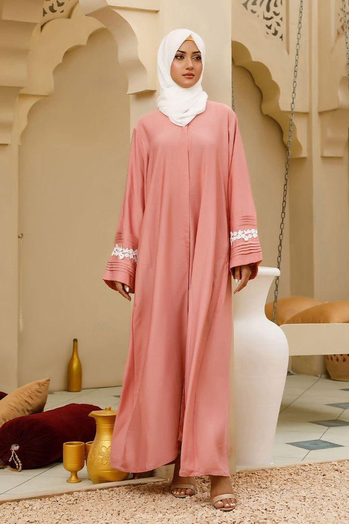 Abaya.pk - AYLIN PINK ABAYA & Hijab - Chiffon & Nada Fabric