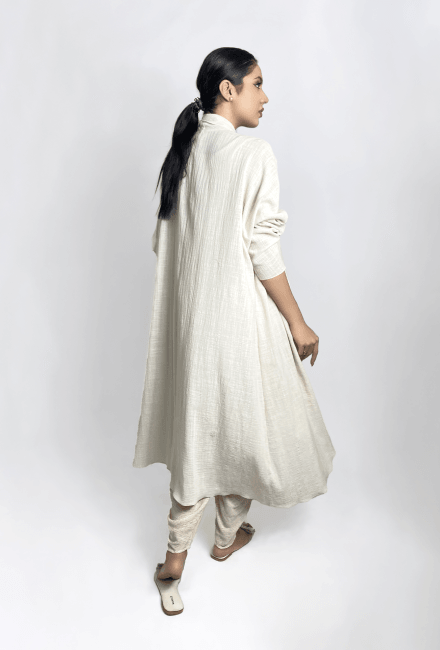 Gulabo - Glam Coat Long Length - Cotton Silk Karandi