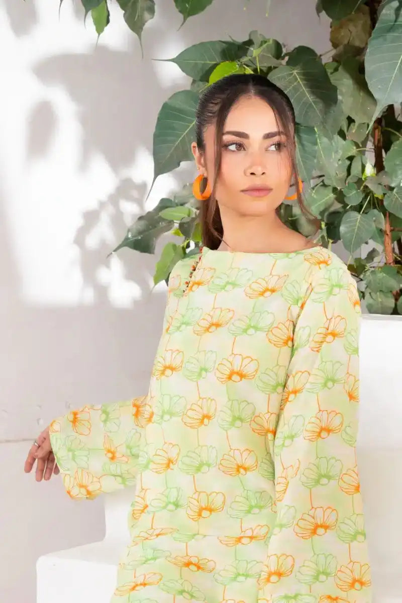 Ayla Studio - Spring Orchid - Georgette - Green & Orange - 2 Piece