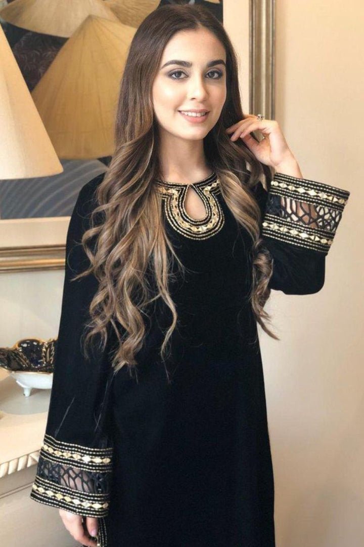 Maheen Trends - Black Blossom - 2 Piece - Valvet