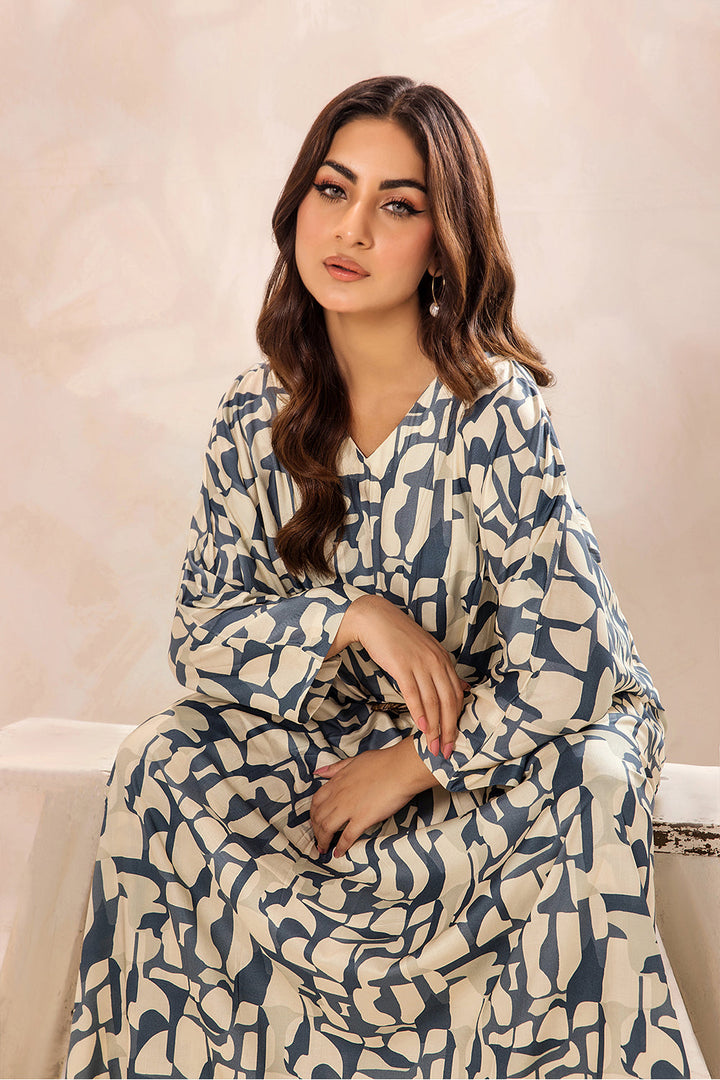 SAFWA - Printed - Blue - Lawn - 2 Piece - Stitched