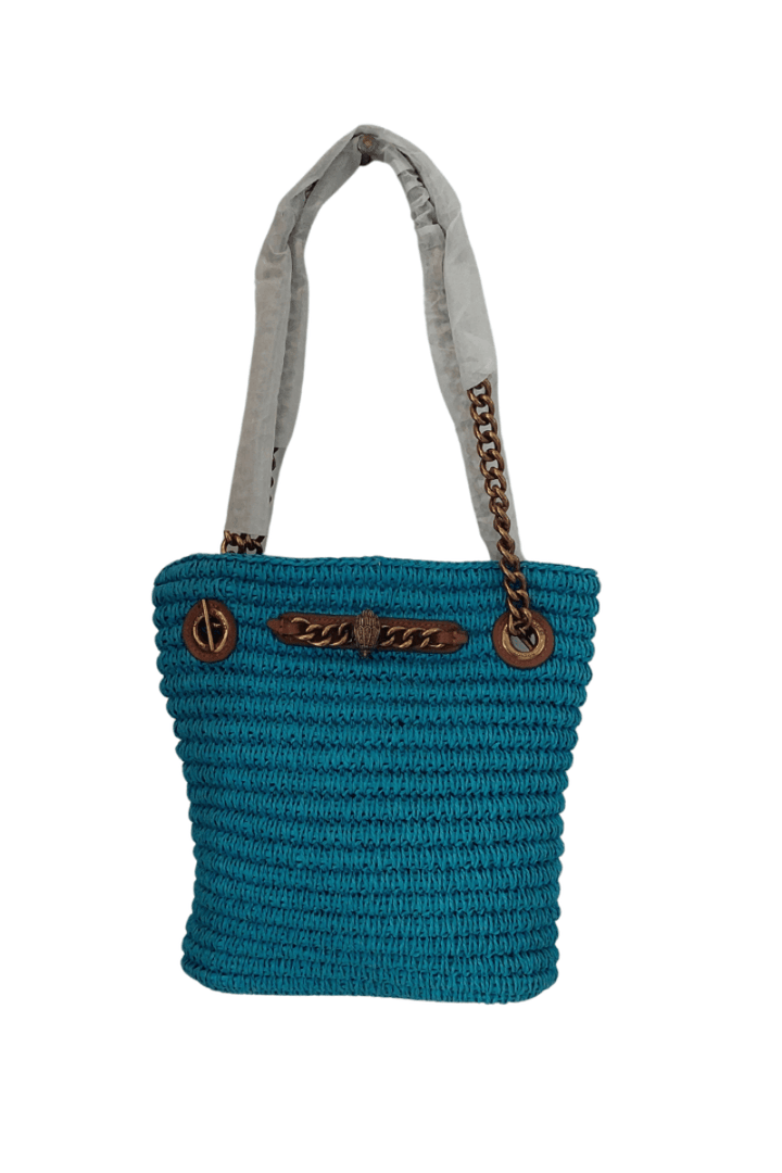 Pre-Loved Treasures - Kurt Geiger 'Chelsea' Blue Raffia Tote | Like New