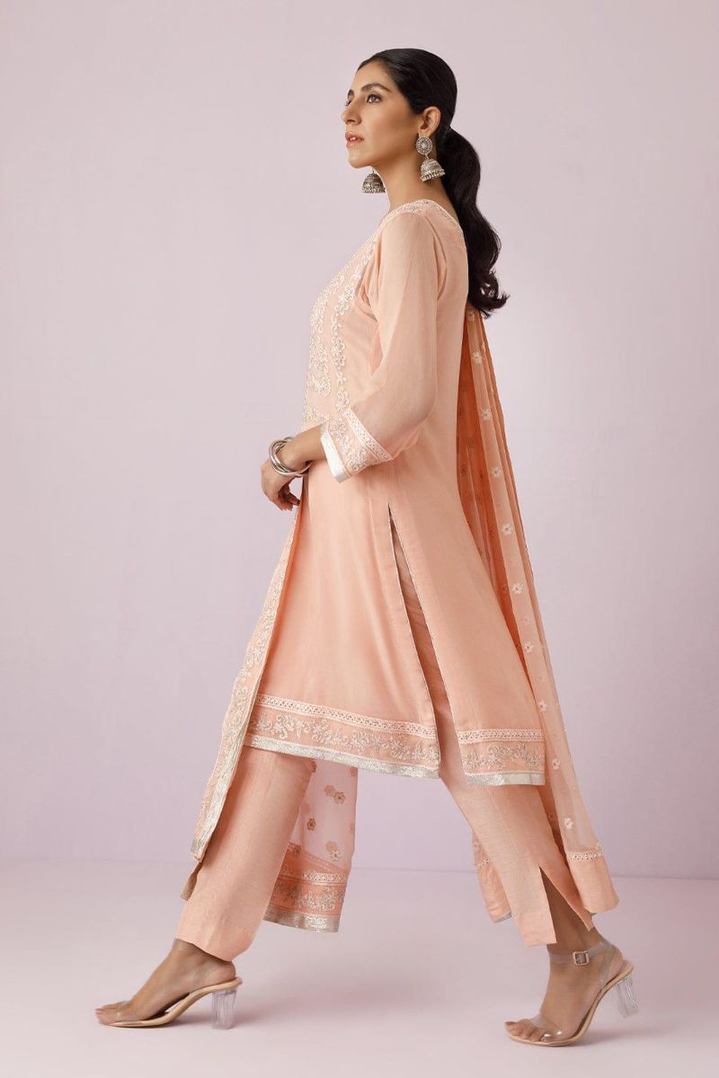 Rizwan Beyg - Kemal - Embroidered Chiffon & Cotton - 2 Piece