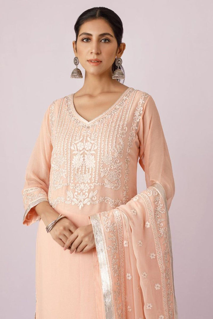 Rizwan Beyg - Kemal - Embroidered Chiffon & Cotton - 2 Piece