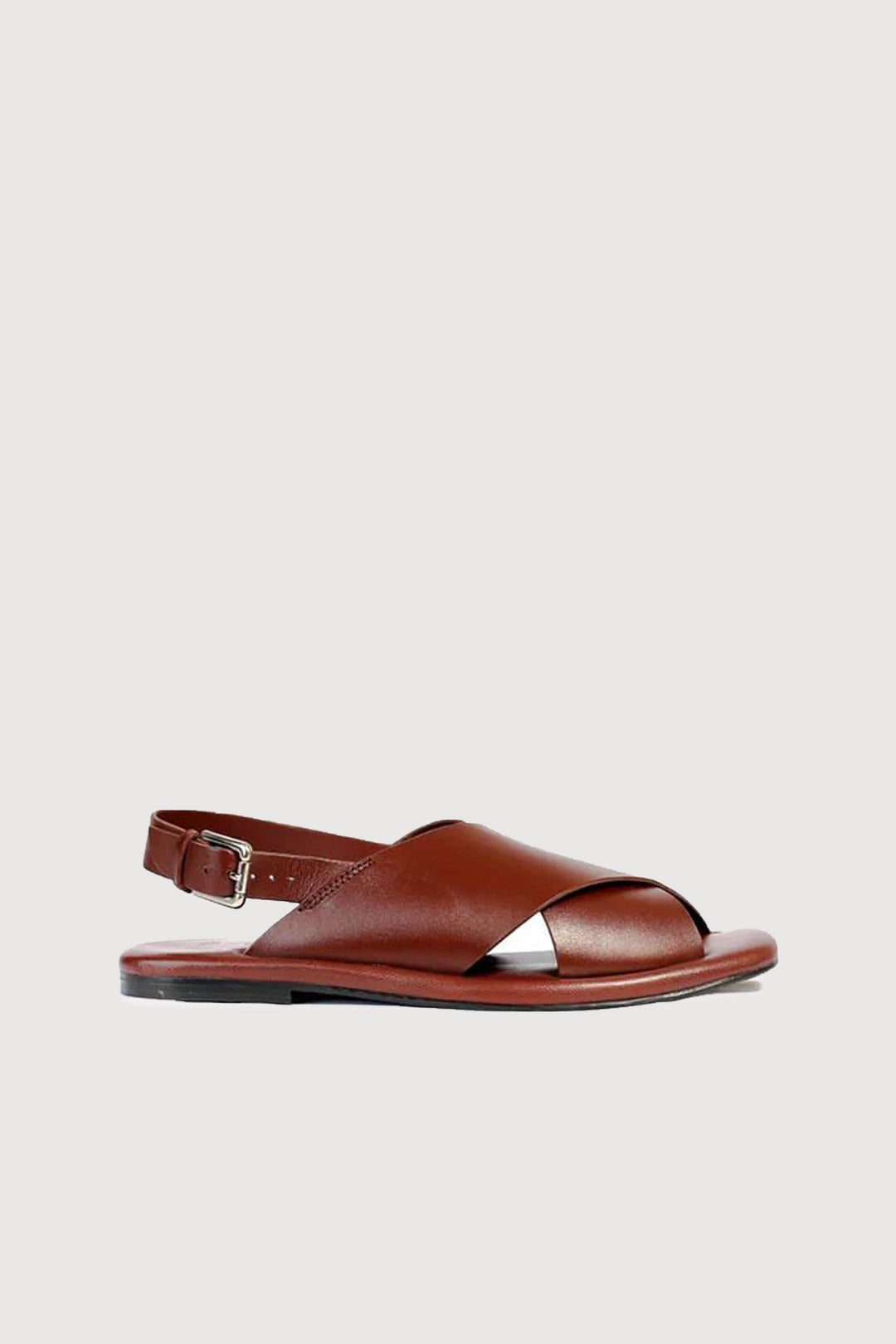 Novado - Flat Leather Peshawari Sandals For Women's - Brown