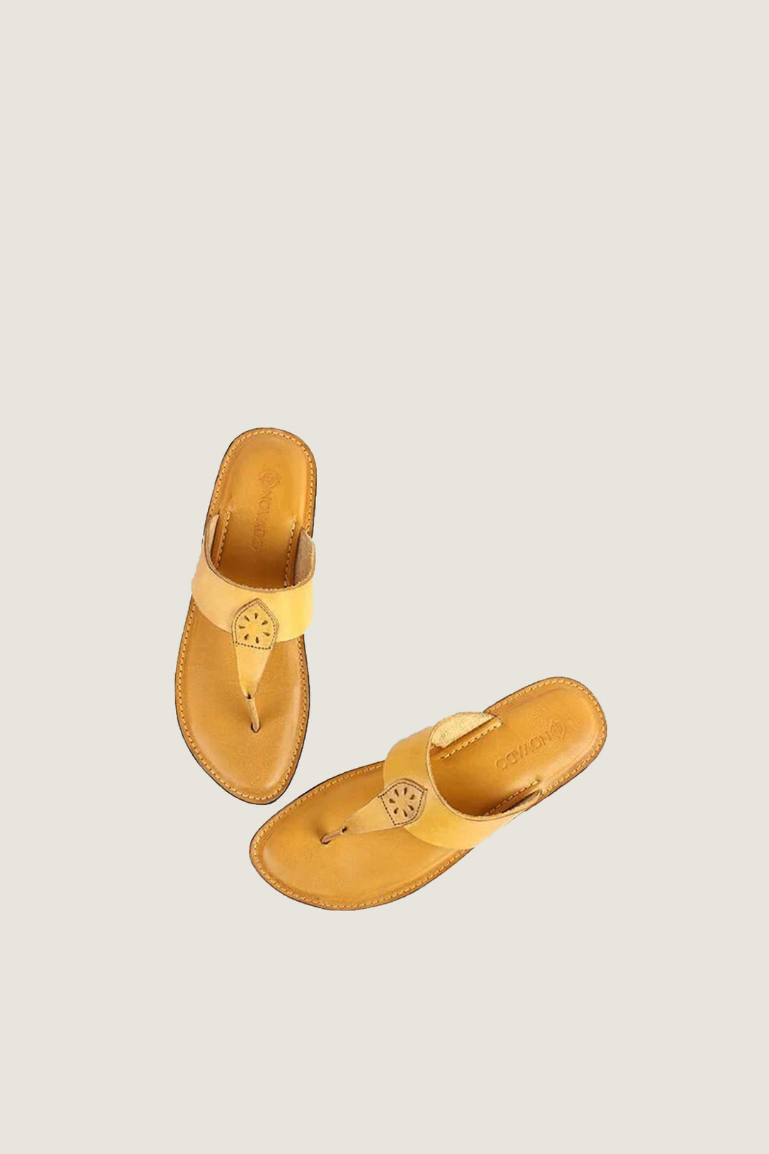 Novado - Kolhapuri Slippers with Hand-Carved Design - Mimosa Yellow