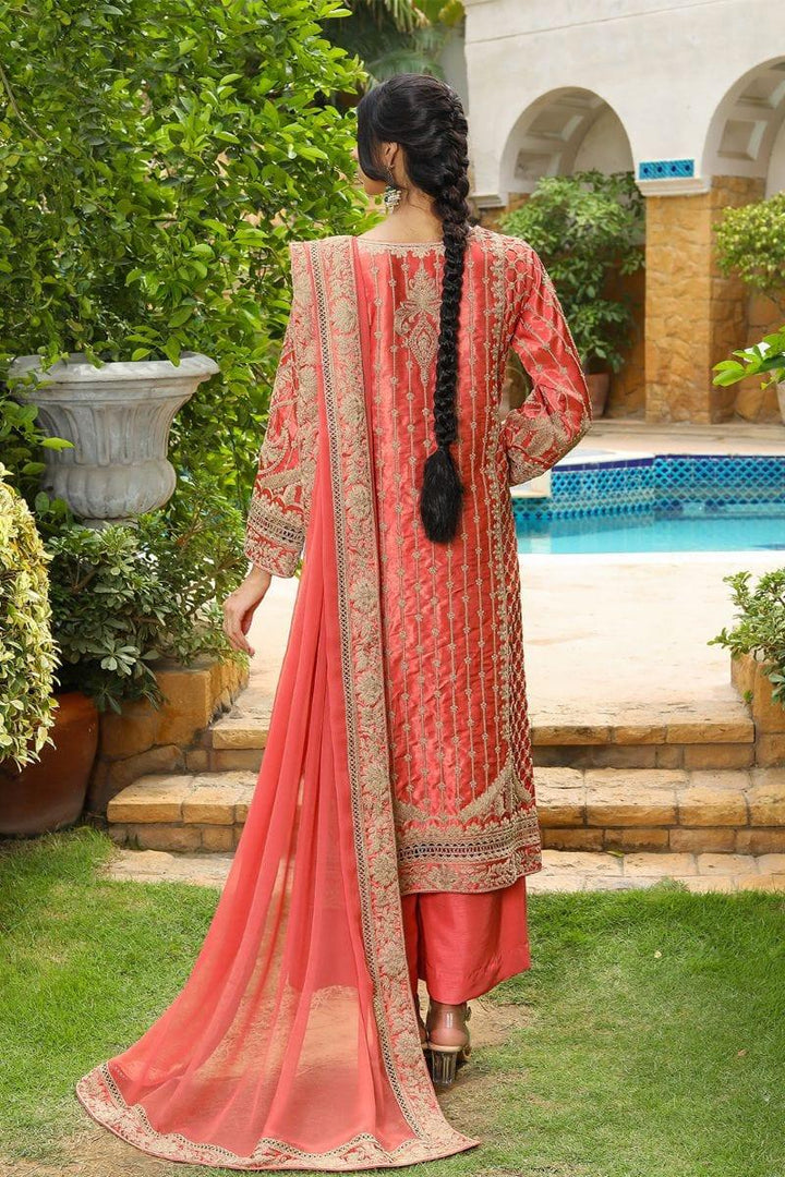 Rizwan Beyg - Espania Watermelon - Satin - Rust - 2 Piece - Studio by TCS