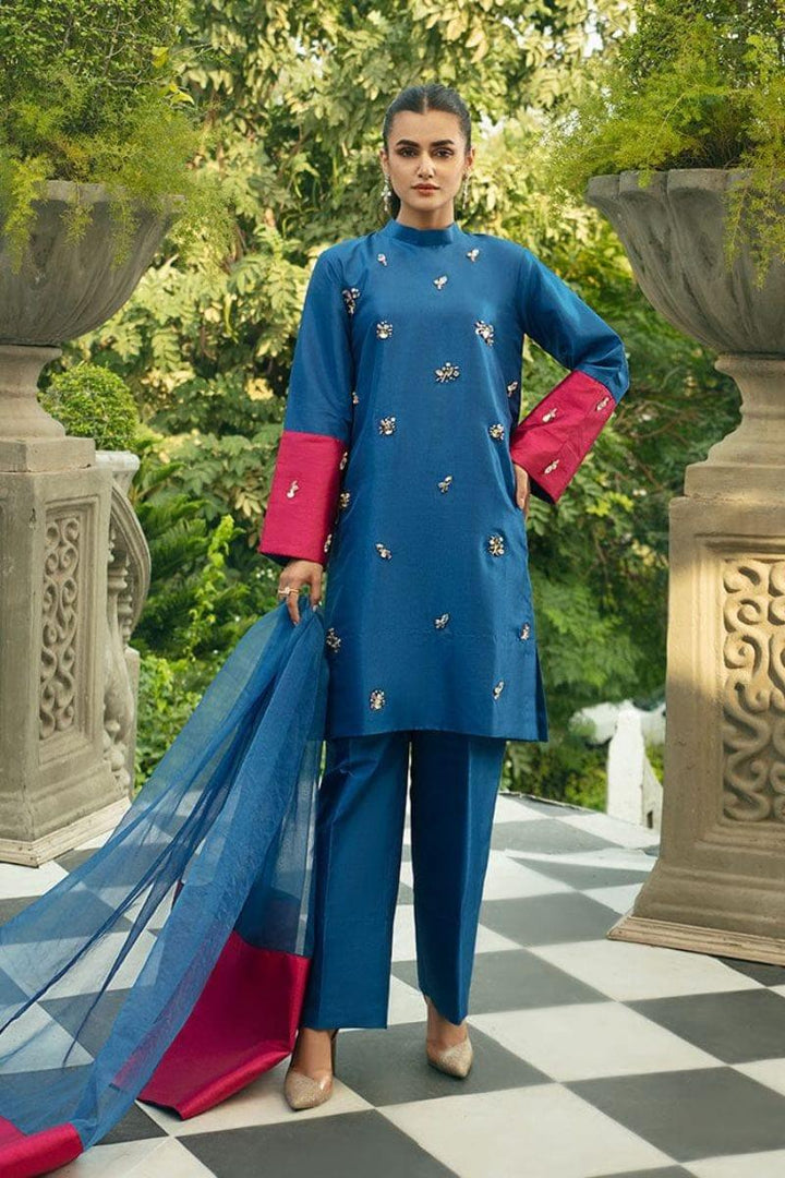 Allure by Ih - SAPPHIRE - Katan Silk - Blue Garment - 3 Piece - Studio by TCS