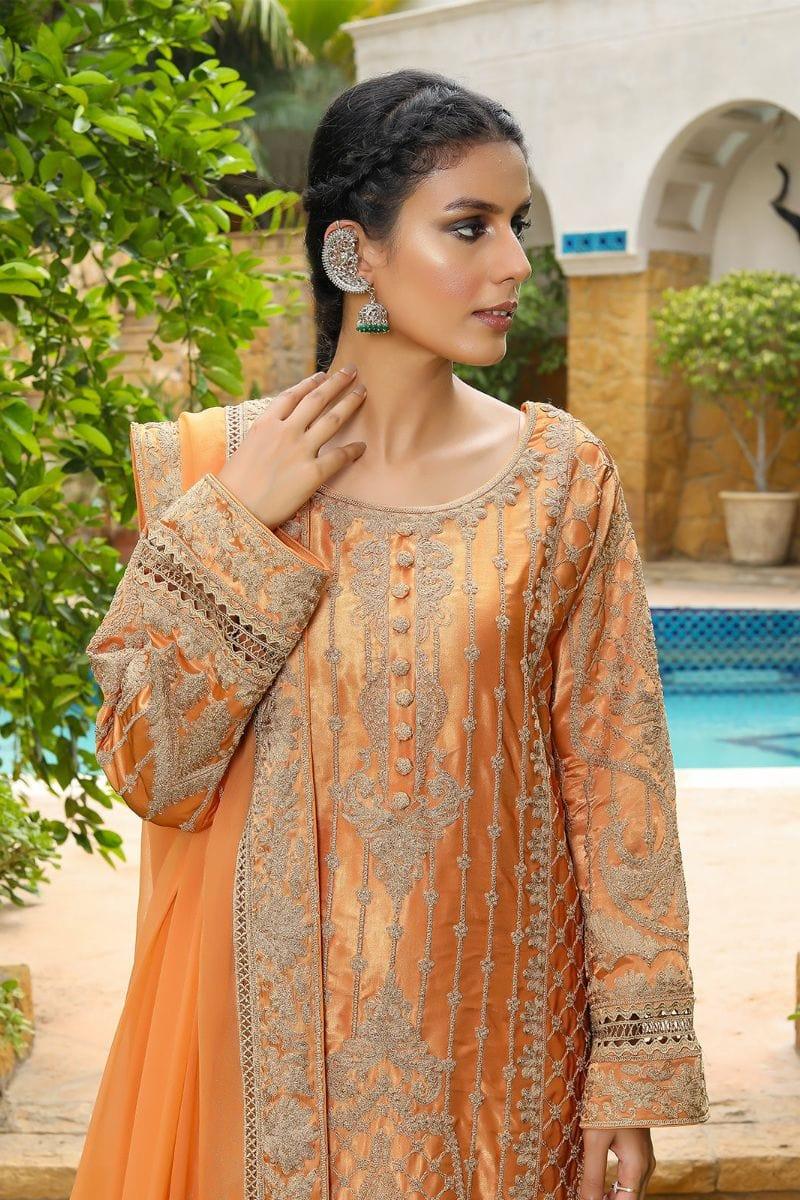 Rizwan Beyg - Espania Burnt Peach - Satin - 2 Piece - Studio by TCS