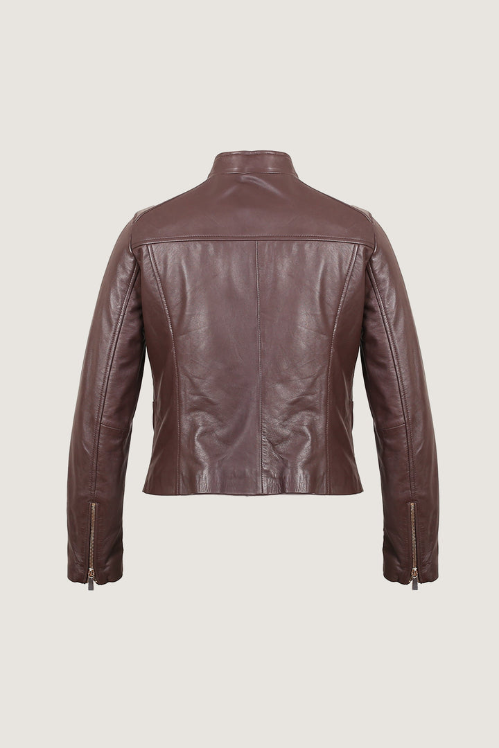 Novado - Women's Modern Fashion Leather Jacket - Brown - 1 Piece