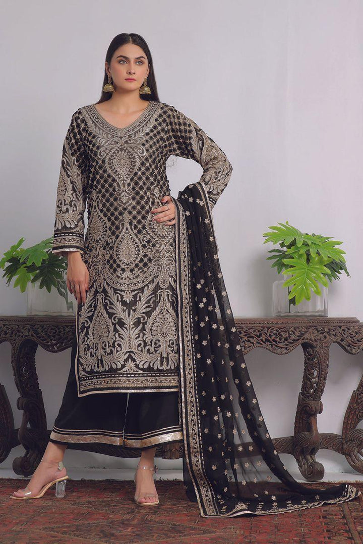 Rizwan Beyg Design - Rhea - Cotton Net - Black - 2 Piece