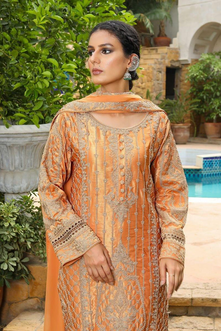 Rizwan Beyg - Espania Burnt Peach - Satin - 2 Piece - Studio by TCS