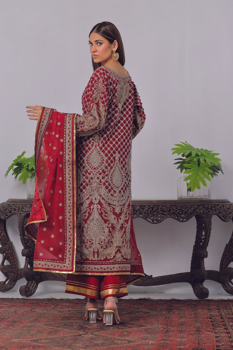 Rizwan Beyg Design - Rhea - Cotton Net - Red - 2 Piece